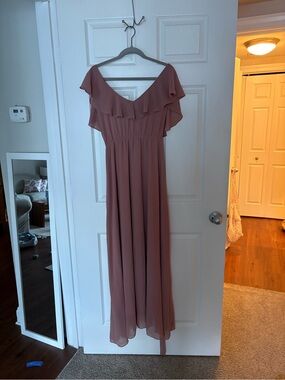 Ruffled Maxi Dress in Dusty Rose